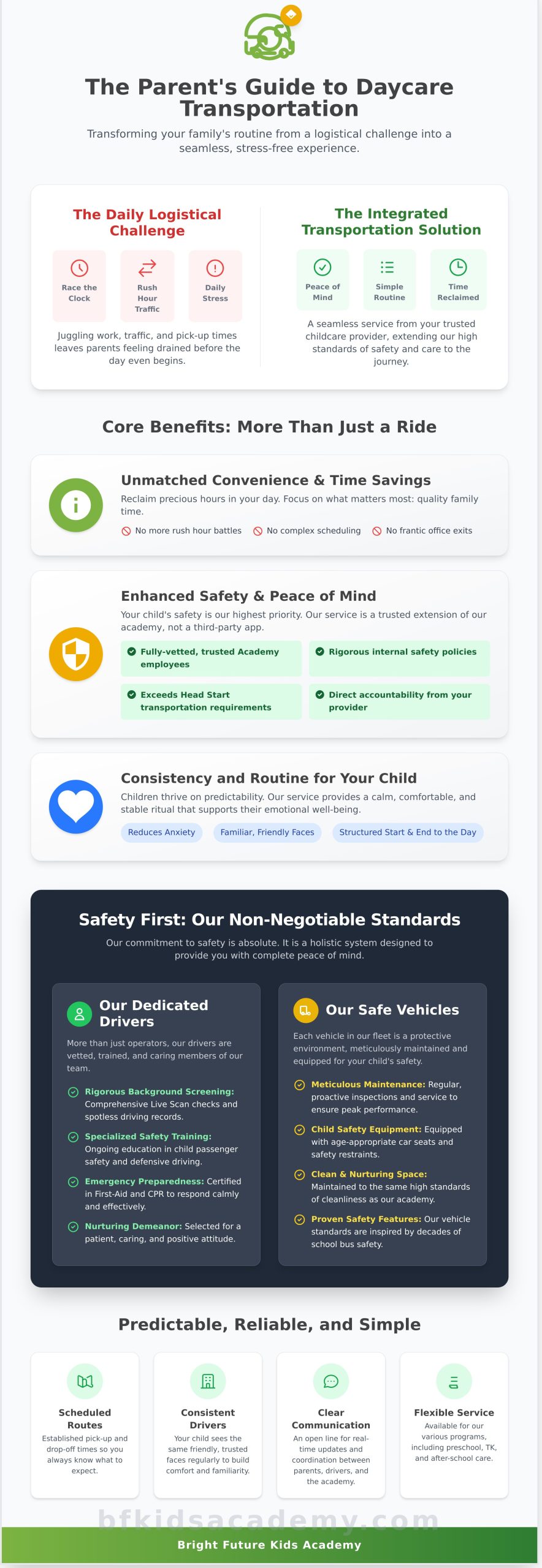 Daycare Transportation Services: A Parent’s Guide to Safety & Convenience - Infographic